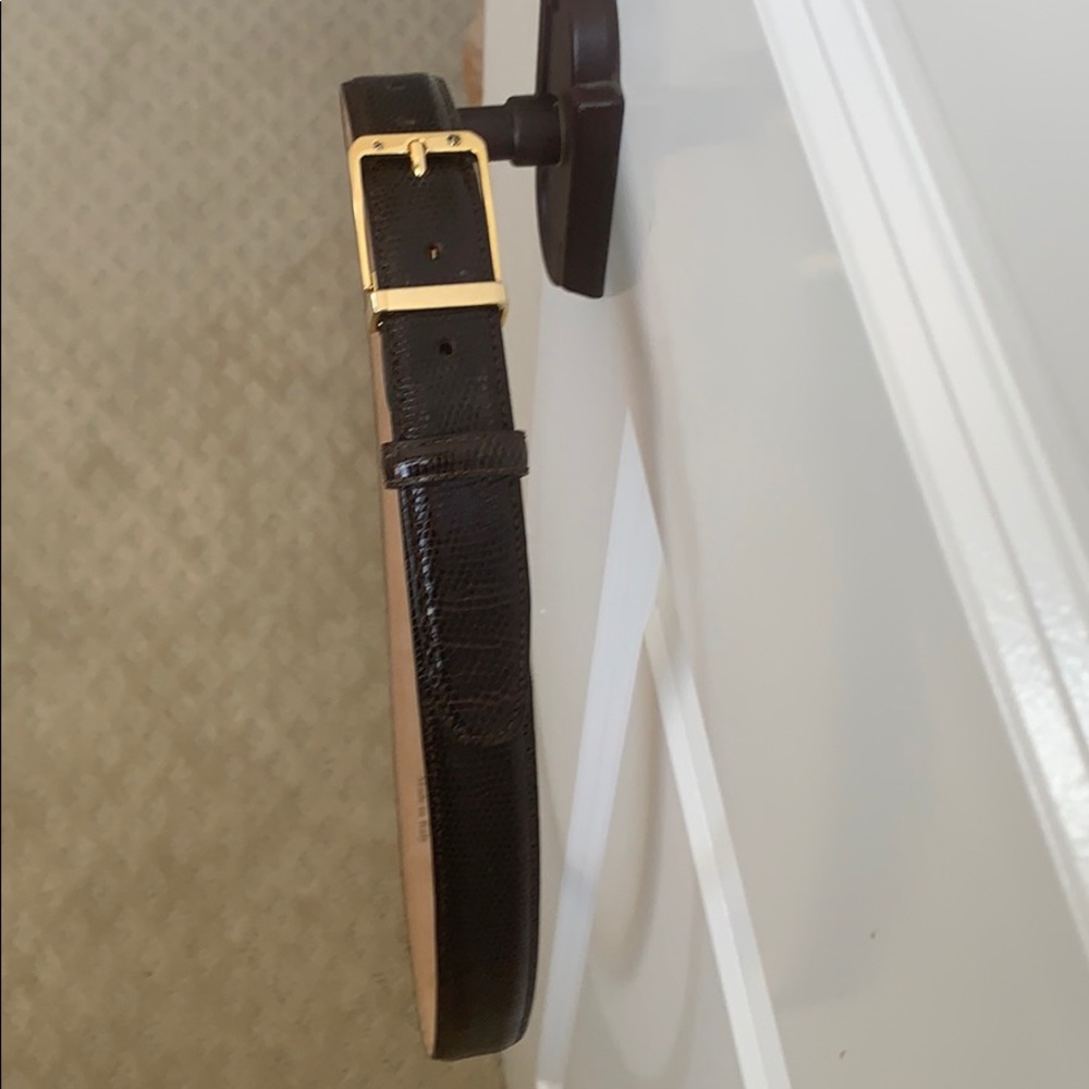 Men’s 44”long dark brown Genuine lizard belt